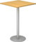 bümö Stehtisch Büro, Bistrotisch eckig 80 x 80 cm - Bartisch Buche, Stehtisch Holz-Platte, Säule aus Metall in Silber, Buffettisch, Säulentisch, Partytisch, Thekentisch, Hochtisch, Barmöbel