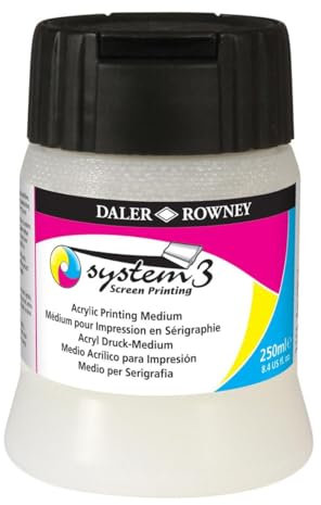 Daler-Rowney System3 Screen Printing Medium, Plastic Pot, 8.45oz - 250 ml, Screen Printing Medium