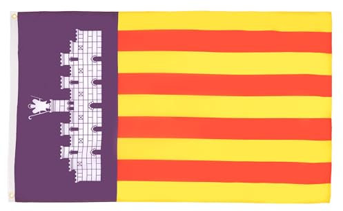 AZ FLAG - Flagge Mallorca - 150x90 cm - Mallorca Fahne 100% Polyester mit Messing-Ösen - 110g