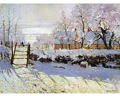 Wee Blue Coo Claude Monet Magpie Old Master Painting Art Print Poster Wall Decor Kunstdruck Poster Wand-Dekor-12X16 Zoll