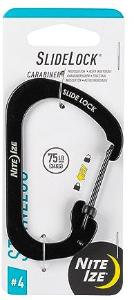 Nite Ize Karabiner Carabiner SlideLock, schwarz, 4, NI-CSL4-01-R6