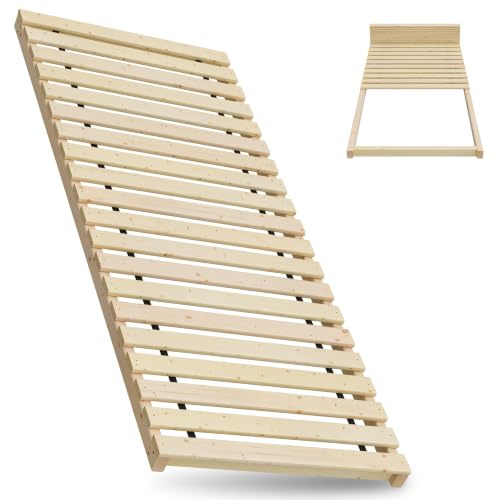 TUGA - Holztech Lattenrost inkl. Auflagerrahmen 100x190cm 300Kg Flächenlast unbehandelt auch als Palettenbett nutzbar