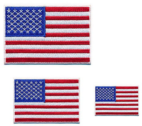 hegibaer 3 USA Flaggen USA Flags Washington D. C. Amerika Patch Aufnäher Aufbügler 0650