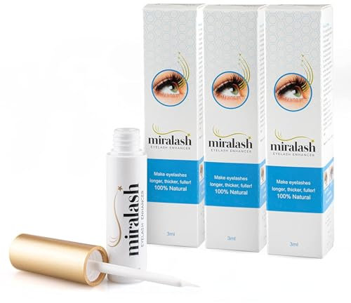Miralash Wimpernserum 3 ml (3er Pack) - Conditioner für Wimpern, Serum für Lange Dichte Wimpern, Wimpernwachstum und Wimpernverlangerung - Eyelashes Growth Serum