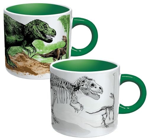 Unemployed Philosophers Guild 12491 Dinosaurier Kaffeebecher, Keramik, Mehrfarbig