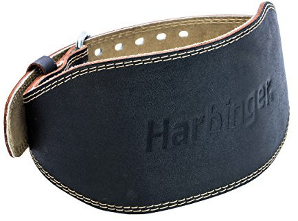 Harbinger Gewichthebergürtel, Gepolsterter Ledergürtel für Mehr Komfort Beim Krafttraining, Schwarz
