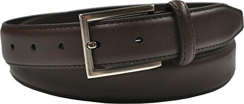 Ashford Ridge Gift Boxed Mens 30mm (1.25) Suit Trouser Feather Stitched Leather Belt Brown Medium