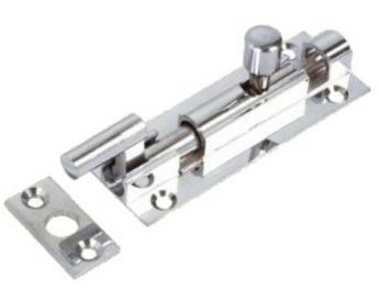 Door Bolt - Chrome Plated - Cranked 50mm (2in.) (1)