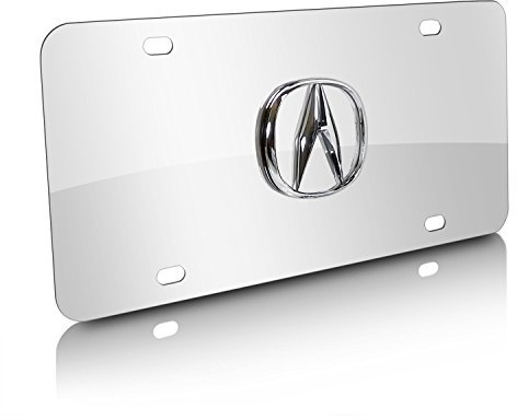 Acura 3D Logo Chrome Steel License Plate
