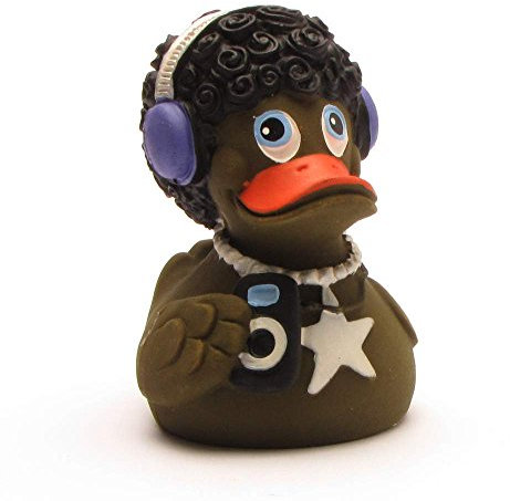 DUCKSHOP I Badeente Disco braun I Quietscheente I L: 7,5 cm