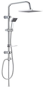 DP GRIFERIA Set de Ducha Cuadrado Modelo RY-S002, Lluvia, Plata