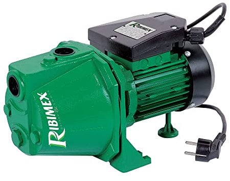 Ribimex Pompa di Superficie Autoadescante JET 81, Potenza 750W, Portata 2400 L/h, 3,5 Bar, Prevalenza 35 m, Aspirazione Fino a 7 m, Corpo in Alluminio, Ideale per Irrigazione e Uso Domestico - PRJET81