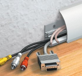 Kabelkanal Sockelleiste/Fußbodenleiste in 6 Dekoren [Weiß, 14,4 m] entspricht 6,50 EUR/Meter