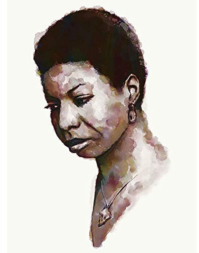 Wee Blue Coo Nina Simone Watercolour Portrait Chris Evry Art Print Poster Wall Decor 12X16 Inch
