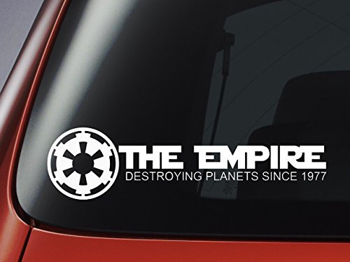 ‚Star-Wars-Aufkleber für Auto, Wand, Laptop, Motiv The Empire Destroying Planets Since 1977“ (das Imperium zerstört Planeten seit 1977)