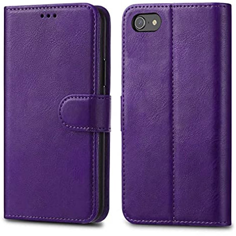 iPhone 7 / 8 4.7 Case - Purple Wallet Leather Flip Case Cover For iPhone 7 / 8 4.7 inch with Screen Protector