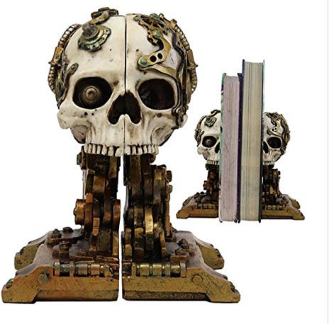 Steampunk Skull Buchstützen Sammlerfigur