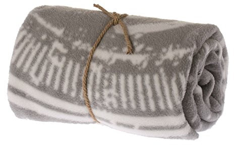 Riverdale Fleece Decke Grau/Weiß