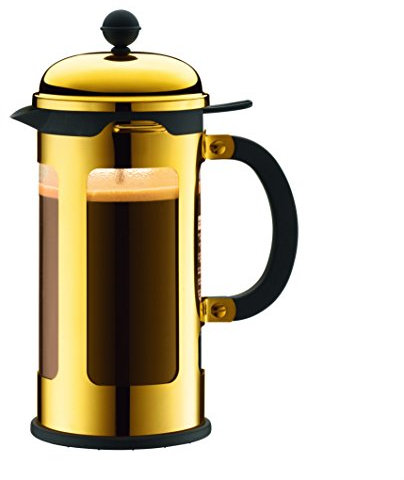 Bodum New Chambord Kaffeebereiter 8 Tassen, Chrom, Gold, 1 Litre