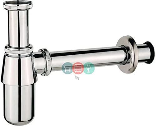 KIRCHHOFF Siphon Bidet, Siphon mit Abflussrohr und Tauchrohr passend für Bidets, Universal Syphon mit Standardanschlussmaßen 1 1/4 und 32mm, 988440113