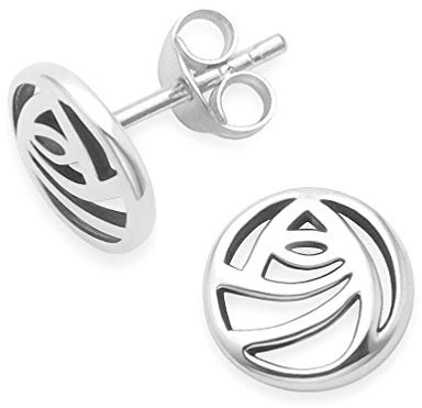 Heather Needham Sterling Silver Rennie Mackintosh Earrings - SIZE: 8mm. Gift Boxed Silver Rennie Mackintosh Stud Earrings 5452