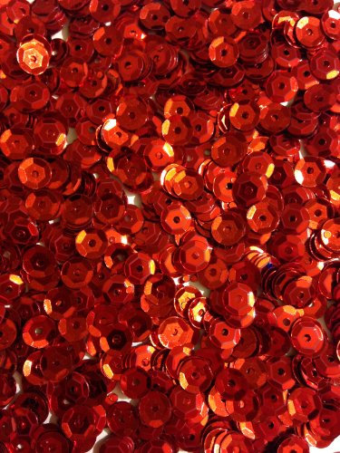 1400 Pailletten - Ø 6mm - Riesige Auswahl an Farben (Rot)