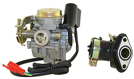 Vergaser mit E-Choke und Ansaugstutzen komplett für 50ccm Roller 4T AC wie z.B. Garelli Flexi Tiesse Four