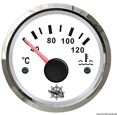 Osculati Wassertemperaturanzeige 40/120° weiß/poliert