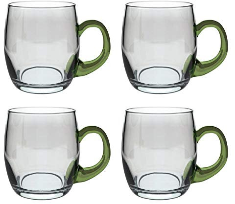 Böckling 19325 Weinseidel mit Henkel 250 ml, Glas, / 25 cl, grün/transparent (4 Stück)
