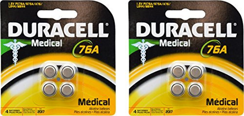 Duracell Duralock - Batterie a bottone LR44 76A, 1,5 V, confezione da 8