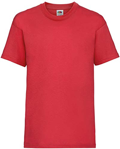 Fruit of the Loom Childrens T Shirt in Red Size 3-4 (SS6B)