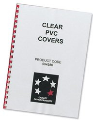 New , 5 Star Comb Binding Covers PVC 200 micron A4 Clear [Pack 100]