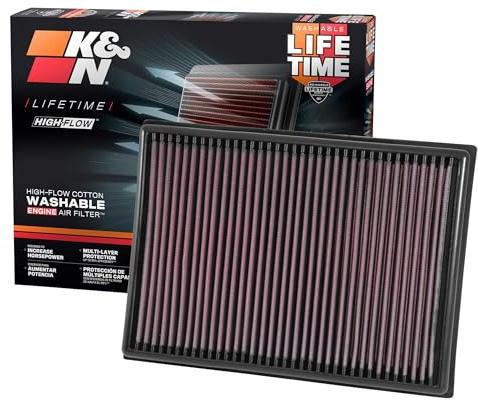 K&N Engine Air Filter: High Performance, Premium, Washable, Replacement Filter: Compatible with 2010-2021 Toyota/Lexus SUV V6/V8 (4runner, GX460, Land Cruiser, FJ Cruiser, Prado), 33-2438
