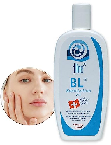 dline BL-BasicLotion Loción corporal profesional | Botella de 500 ml | Crema hidratante facial loción corporal para piel seca | Aloe vera cera de abejas glicerina aceite de jojoba aceite de almendras