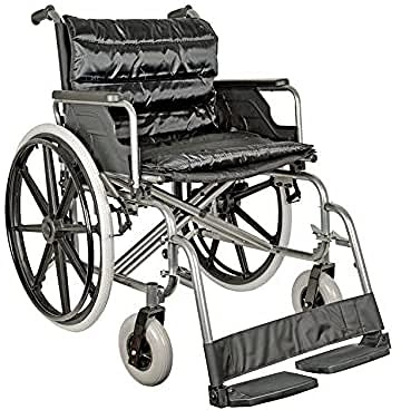 GIMA 27716 Silla de ruedas extragrande, asiento 55 cm, tela negra