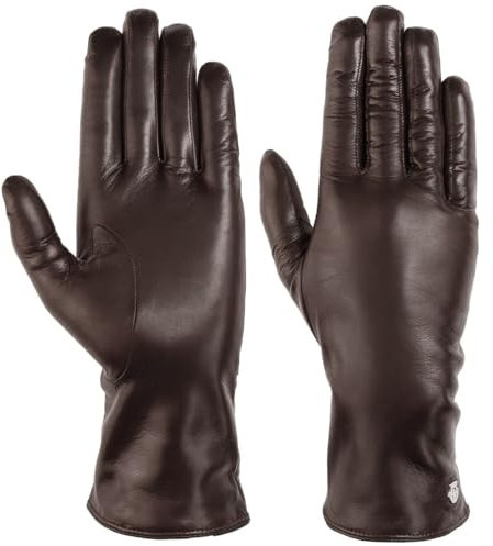 Roeckl Edelklassiker Leder Damenhandschuhe Winterhandschuhe Fingerhandschuhe (8 1/2 HS - braun)