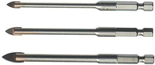 ALPEN Bohrer-Kassetten Set Profi Glas ATM 3 (3-tlg., Ø 5,00-8,00 mm, zum Bohren von Glas, Flaschen, Porzellan, Fliesen usw., Spezialbohrer, Bohrsortiment) 0028900003100