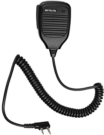 Retevis Fernbedienungsmikrofon 2-Poliges Walkie-Talkie-Handlautsprecher-Mikrofon Kompatibel mit Funkgerät RT24 RT27 BF-888S UV-5R Kenwood TYT (1 Stück)