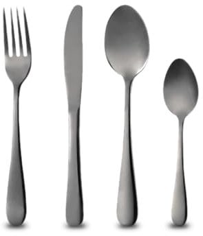 BERGNER MUNICH - 24-teiliges Besteckset aus Edelstahl - schwarz hochglanzpoliert - ideal für den täglichen Gebrauch - spülmaschinenfest - spülmaschinenfest