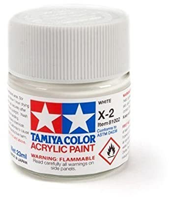 Tamiya 81002 X-2 Weiß glänzend 23 ml - Lackierfarbe für Plastikmodellbau, Modellbau und Bastelzubehör, Farbe für den Modellbau