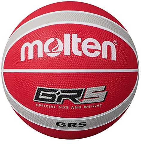 Molten Basketball aus Gummi, offizielles Lizenzprodukt, Größe 5, Rot/silberfarben