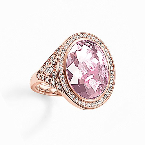 Thomas Sabo Ring pink mit weißen Zirkonia rosèvergoldet TR2022-633-9 52 (16.6)