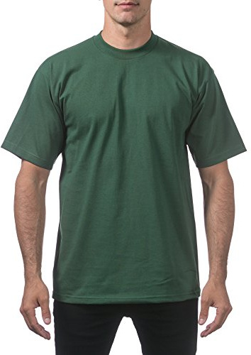 Pro Club Men's Short Sleeve Heavy Cotton Crew Neck T-Shirt, forest green, M