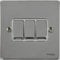 Schneider Electric GU1232WPC Ultimate Flat Plate, Single Pole, Polished Chrome with White Insert, 16 AX, 3 Gang Rocker, 2 Way Light Switch