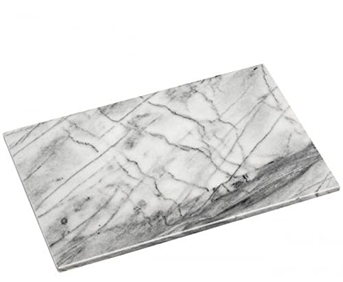 Premier Housewares White Slab Cutting Chopping Boards Glass Chopping Board in Marble for Kitchen Glass Chopping Board Marble Slab 2 x 41 x 31 cm