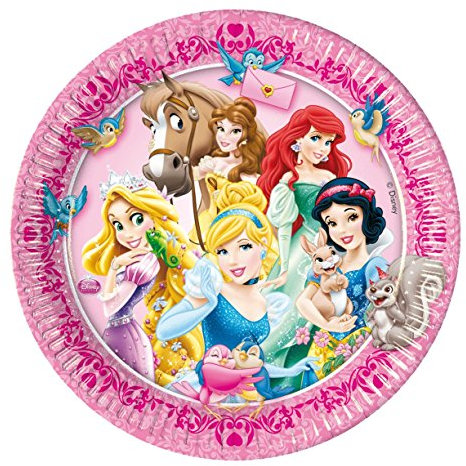 Unique Party 71862 - 23cm Disney Princess and Animal Paper Plates, Pack of 8