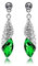 925 Sterling Silber Österreichischen Kristall Lilie Blume Ohrringe Strass Schmuck Grün