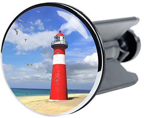 Sanilo Waschbeckenstöpsel Leuchtturm, schöner Stöpsel für das Waschbecken, universal mit Motiv
