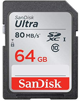 Sandisk Ultra SDXC 64GB 80MB/S C10 Flash Memory Card (SDSDUNC-064G-AN6IN)