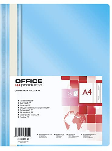 Office Products 21101111-21 Plastik Schnellhefter A4 Hellblau